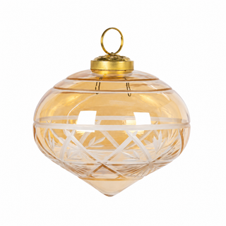 Cut Glass Amber Colored Heirloom Ornament - Choose Style