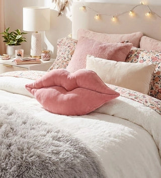 18" Pink Lips Shaped Pillow