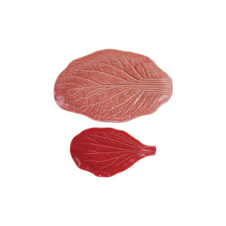 Set of 2 Red and Pink Cabbage Serving Plates