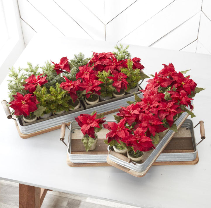 Potted Faux Poinsettia