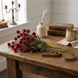 Burgundy Pompom Floral Pick Bundle