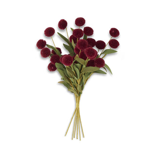 Burgundy Pompom Floral Pick Bundle