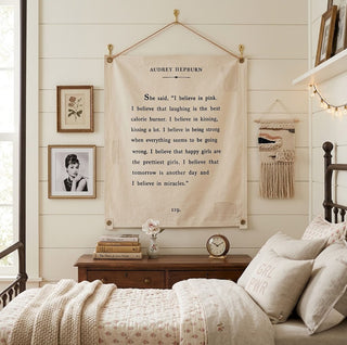 Wall Hanging - Audrey Hepburn Quote - I Believe In Pink - Choose Size
