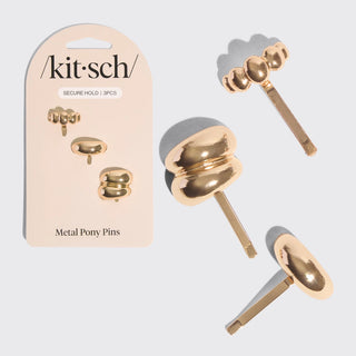 Set of 3 Gold Metal Pony Pins
