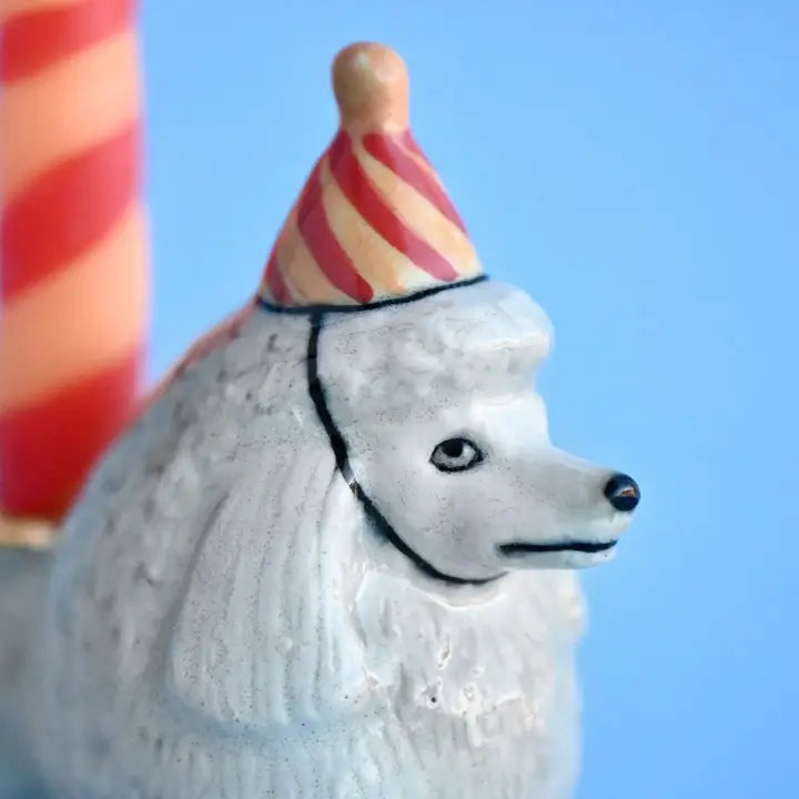 Porcelain Poodle Heirloom Birthday Cake Topper