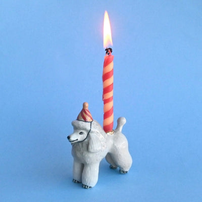 Porcelain Poodle Heirloom Birthday Cake Topper