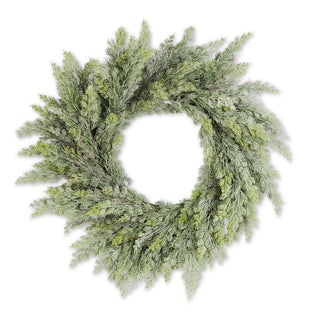 32" Powdered Real Touch Cedar Wreath