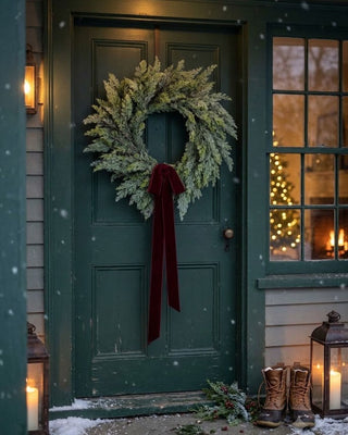 32" Powdered Real Touch Cedar Wreath