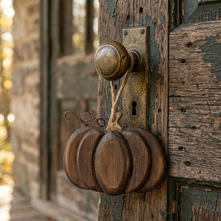 Wooden Hanging Pumpkin Medallion