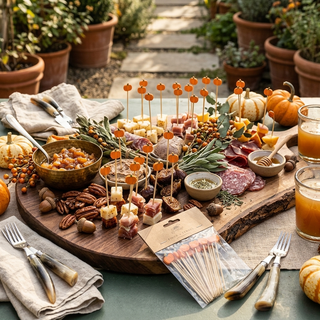 Pumpkin-Shaped Bamboo Party Picks – Set of 50