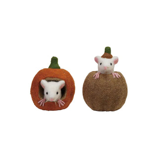 Felt Mouse In Pumpkin - Choose Color