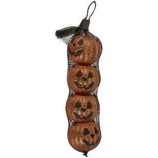 Set of 4 Sparkly Jack Pumpkin Buckets