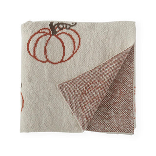 60" Knit Pumpkin Throw Blanket