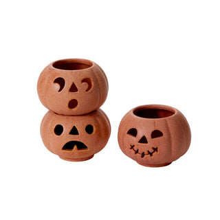 Stackable Grinning Pumpkin Votive Set