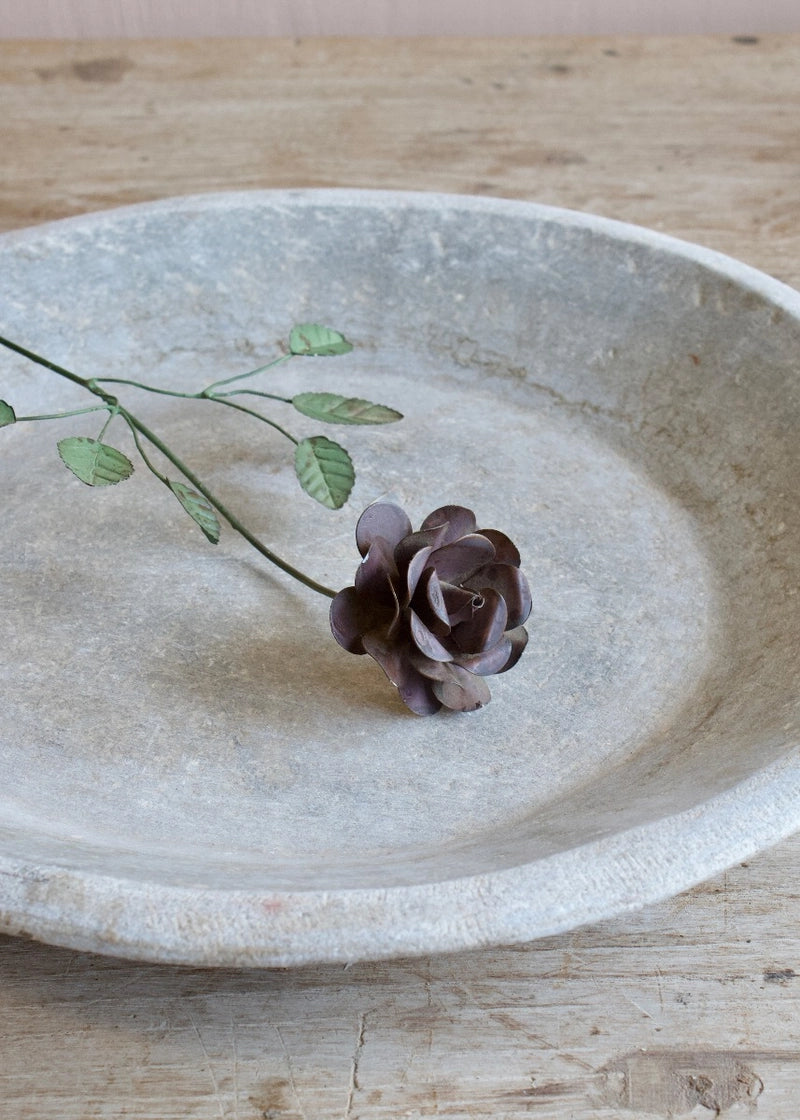 Rustic Lavender Metal Rose Flower Stem