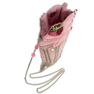Mary Frances Shake It Up Beaded Pink Milkshake Crossbody Handbag