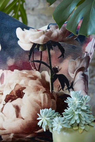 26" Velvet Peony Rose Square Euro Pillow