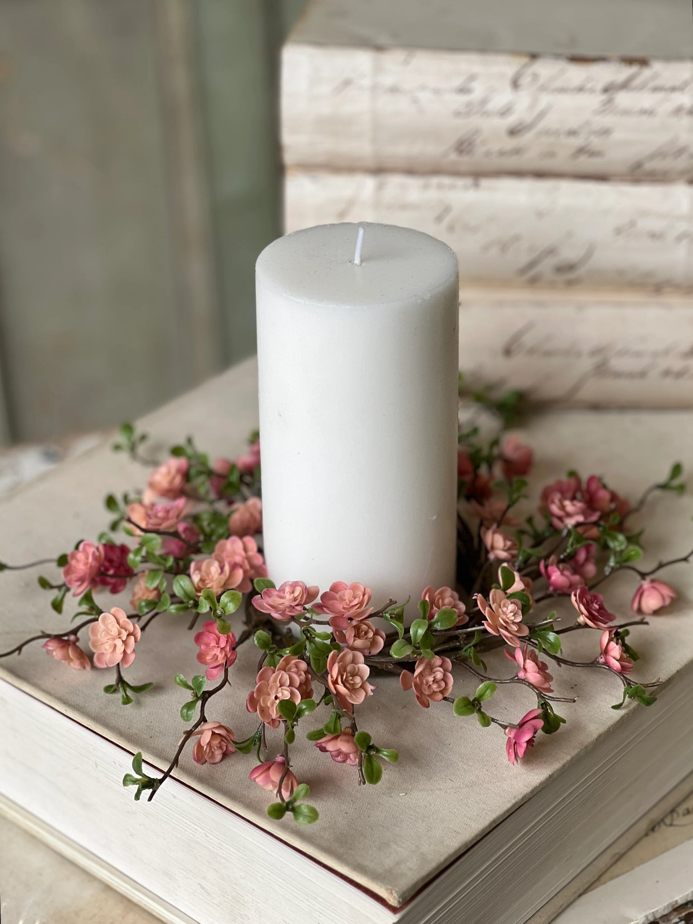 Quince Blooms Candle Ring