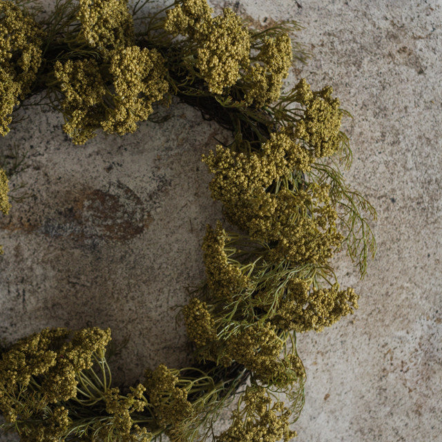18" Green Queen Anne Lace Wreath