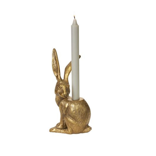 Gilded Rabbit Candle Holder