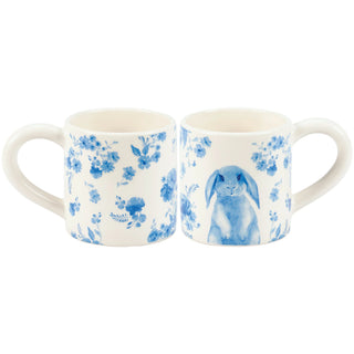 Blue Floral Rabbit Mug