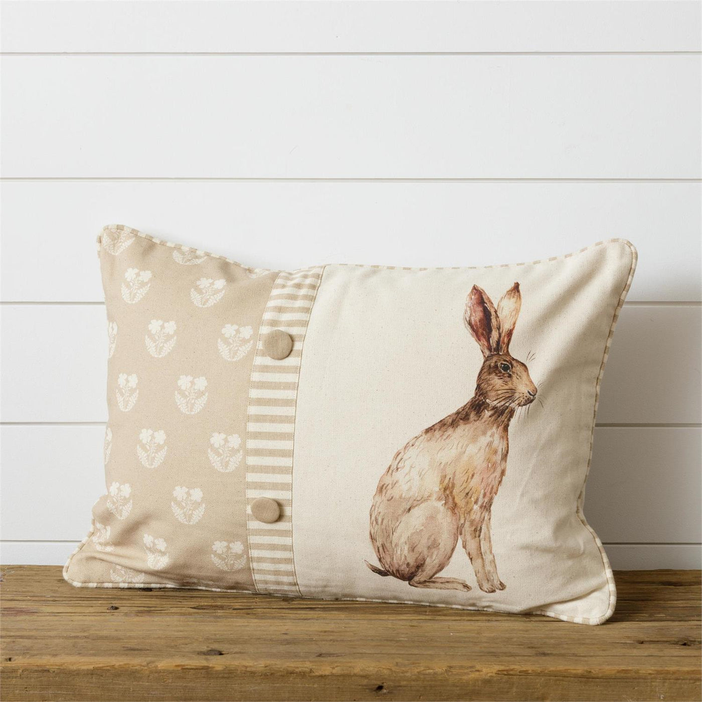 Country Cottage Rabbit Pillow