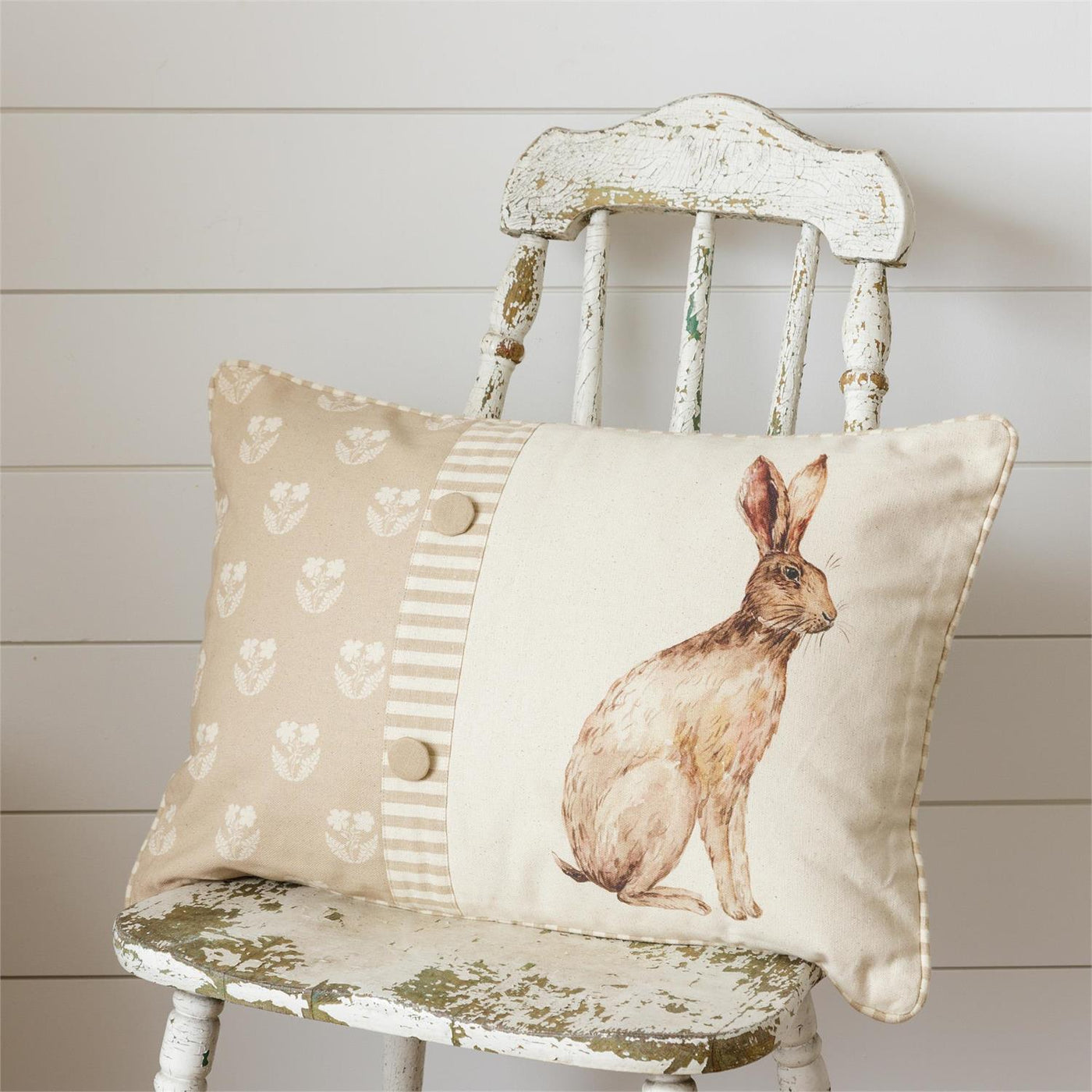 Country Cottage Rabbit Pillow