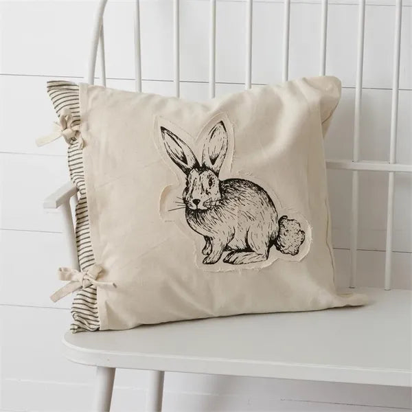 Rabbit Pillow With Slipcover and Ties