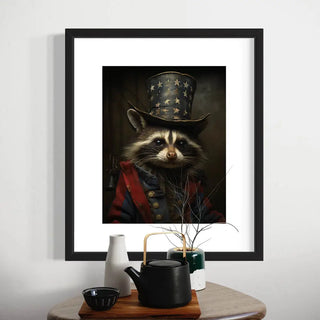 8x10 Uncle Sam Patriotic Raccoon Print Wall Decor
