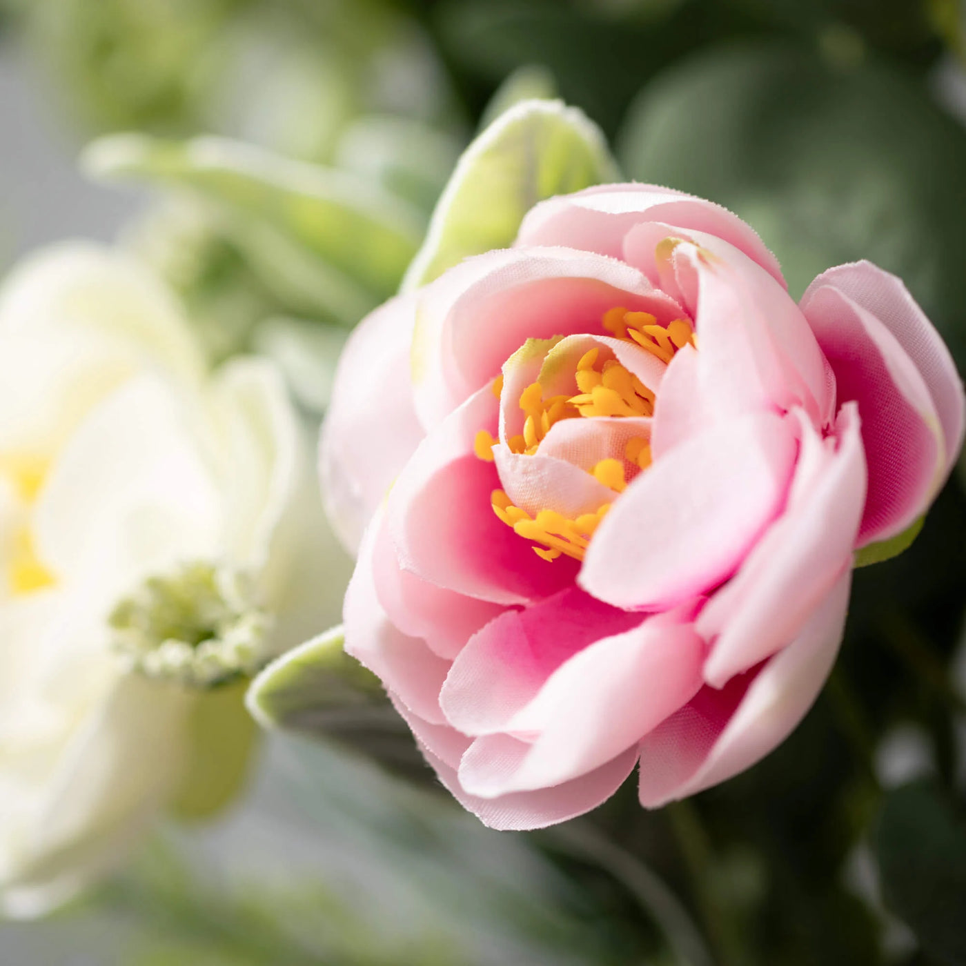 14" Ranunculus Candle Ring Wreath