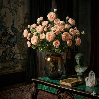 25" Real Touch Triple Bloom Ranunculus Stem - Peach