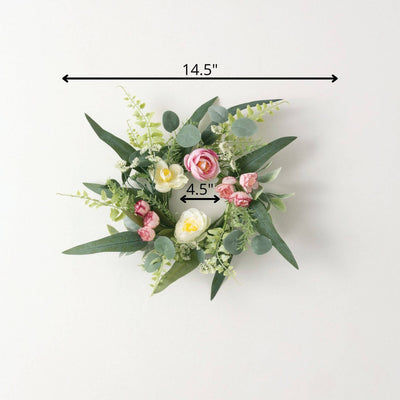 14" Ranunculus Candle Ring Wreath