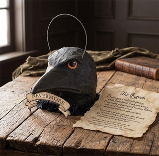 Vintage Style Raven's Cry Paper Mache Candy Bucket