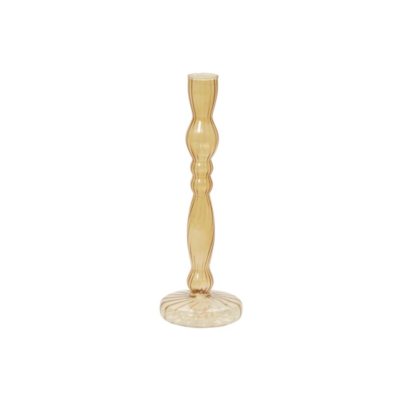 8.5" Raywood Glass Candlestick Bud Vase - Gold