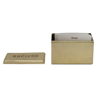 Stainless Steel Recipe Box with Recipe Cards