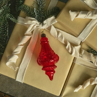 Red Glass Finial Ornament