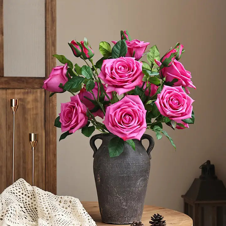 Real Touch Deep Pink Rose Bundle