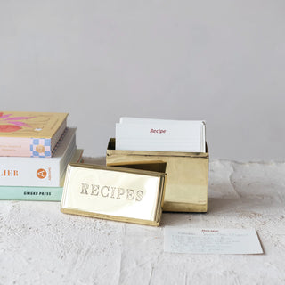 Stainless Steel Recipe Box with Recipe Cards