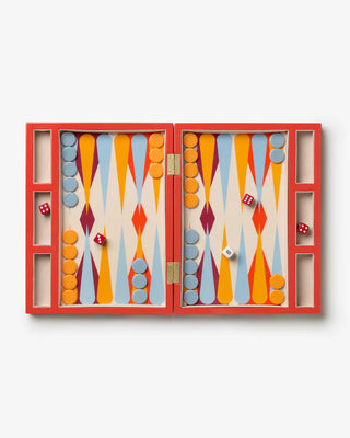 Printworks Lacquered Red Backgammon Board Game