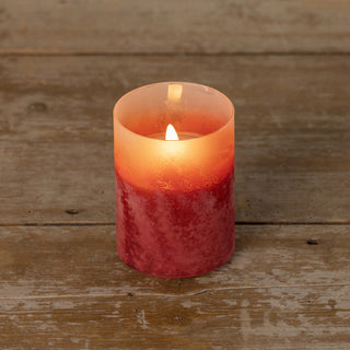 4" Red Frosted Glass 3D Flame Candle