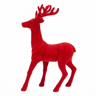 18" Flocked Reindeer - Choose Red or Pink