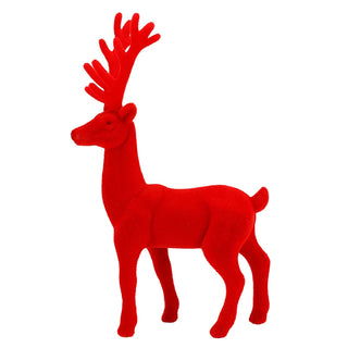 11.5" Flocked Reindeer - Choose Red or Pink