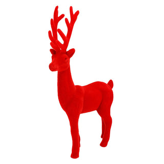 11.5" Flocked Reindeer - Choose Red or Pink