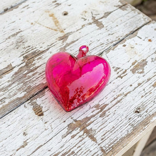 Pink Blown Glass Heart