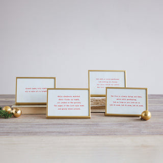 Gold Metal and Glass Christmas Song Frame — Choose Your Favorite