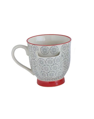 Hand Stamped Mug with Teabag Holder - Choose Color