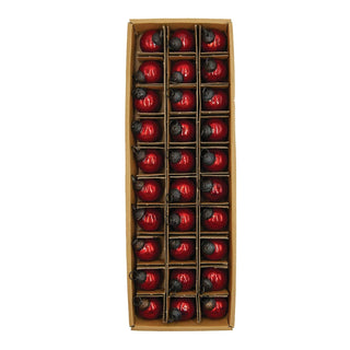 Set of 30 1" Round Red Mercury Glass Ball Ornaments