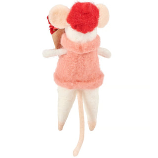 Felt Mouse with Roses to Give
