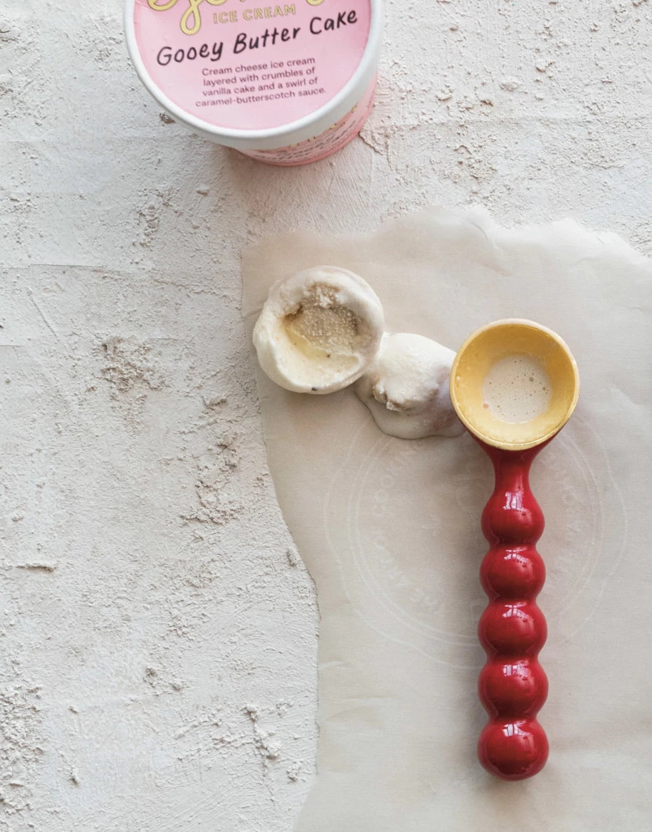 Red Enameled Ice Cream Scoop