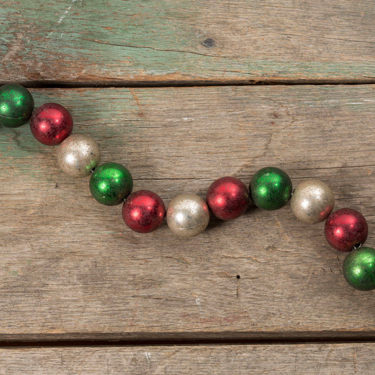 72" Red, Green and Silver Christmas Ball Garland